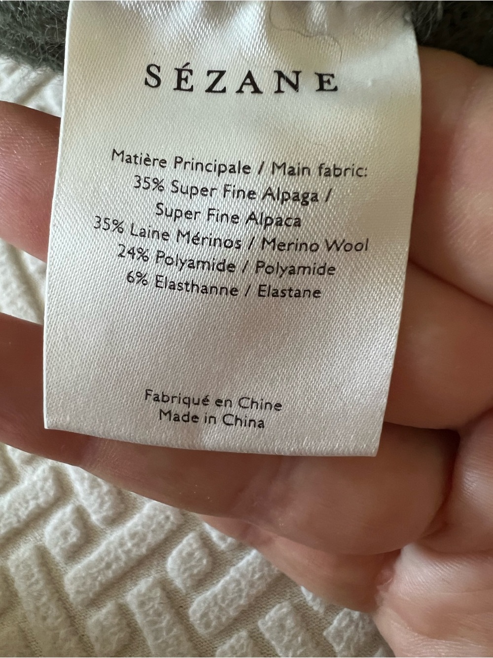 NWT Sezane Pull Johnny Quarterw-Zip Olive Green Women's Sweater M Super Soft - Picture 4 of 4